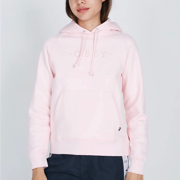 Obey “Annie” pink embroidered sweatshirt - Picture 1 of 6